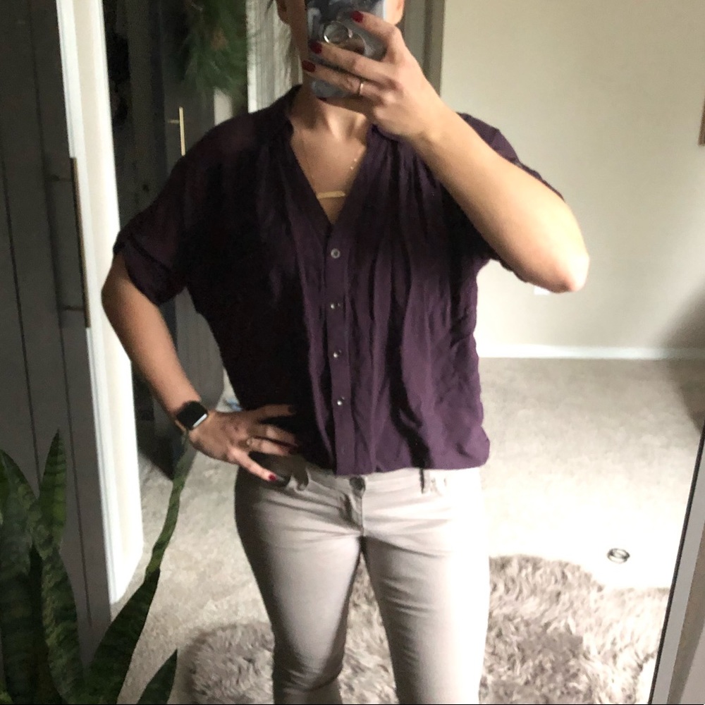 Purple wine loose blouse